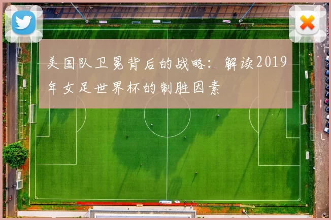 美国队卫冕背后的战略：解读2019年女足世界杯的制胜因素